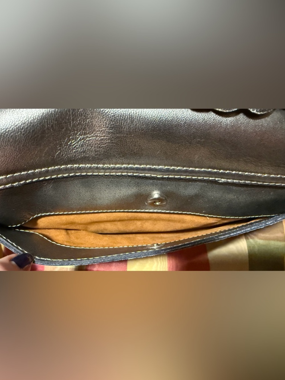 Patricia Nash Metallic Floral Leather Clutch Crossbody - Picture 3 of 9